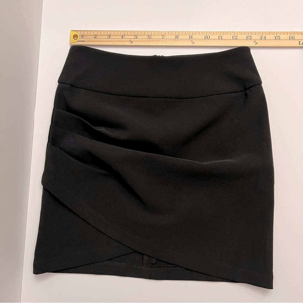 AKIRA Front Wrap Mini Skirt-Black - Picture 5 of 10